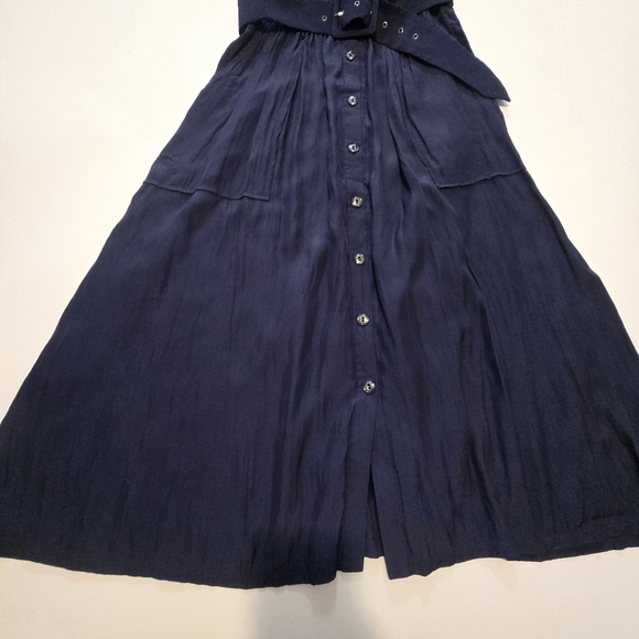 Ramy Brook Sylvie Dress In Blue Casual Crew Neck Short Sleeves Size L - Picture 2 of 11